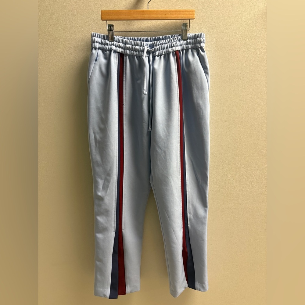 Tretorn Light Gray Joggers with Red Stripes